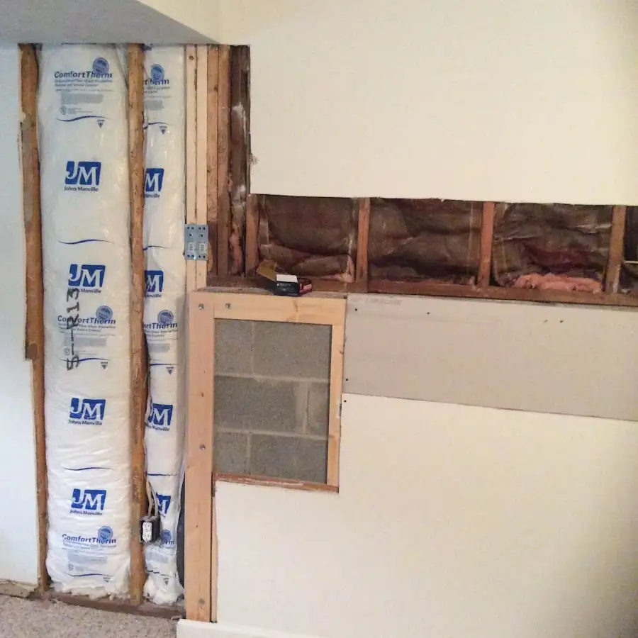 Wall insulation replacement during Basement Flood Cleanup in Helena